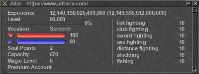 Signature for player Altar