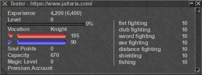 Signature for player Tester